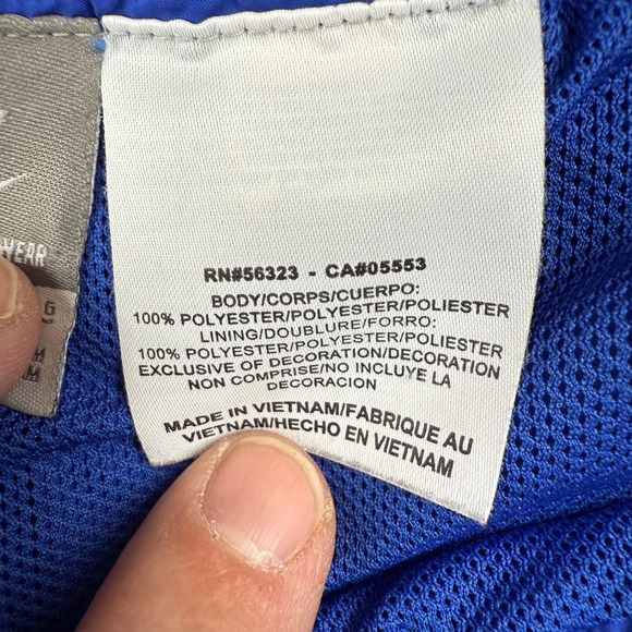 Nike Sportswear Men L 12-14 Blue White Striped Track Pants Drawstring Elastic - Picture 5 of 8